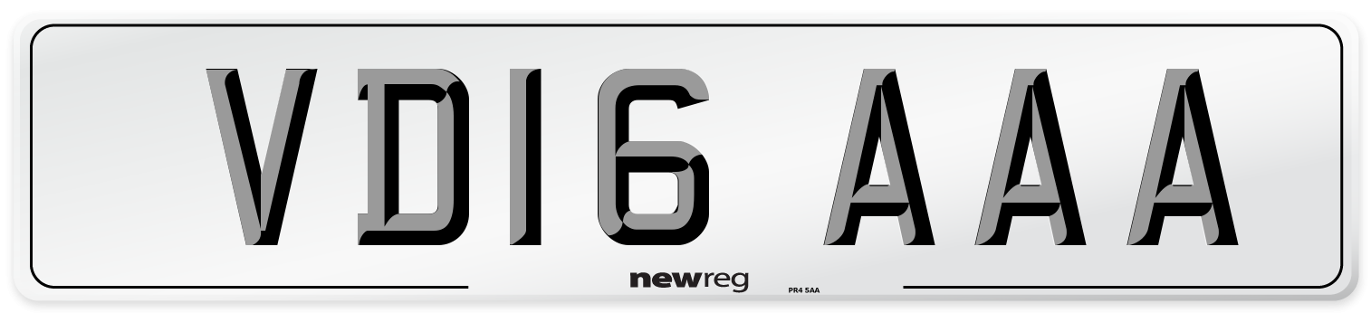 VD16 AAA Number Plate from New Reg